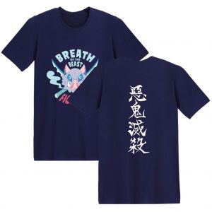 Áo thun in hình Demon Slayer Hashibira Inosuke Beast Breathing Tee DSS0611 Navy / S Official DEMON SLAYER Merch